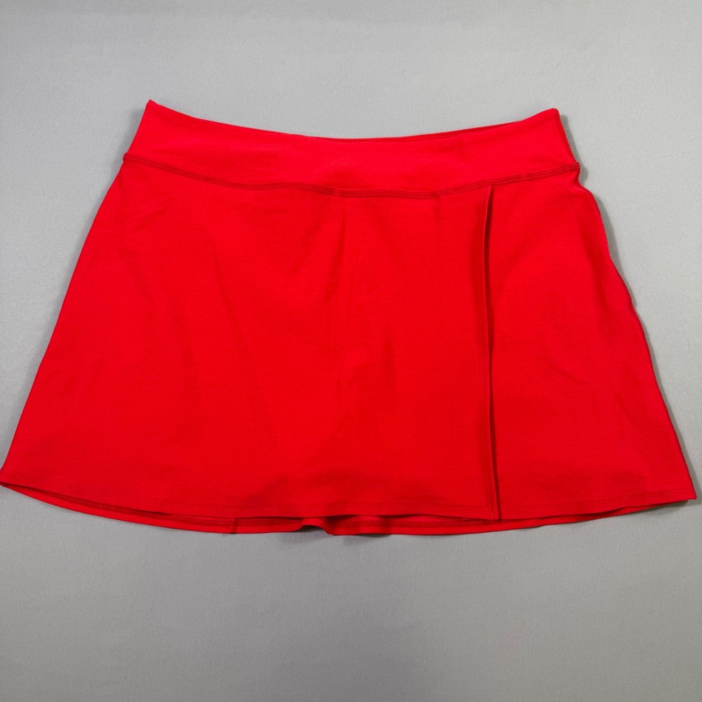 Beyond Yoga Skort Women XL Red Activewear Tennis Golf Pickleball WrapFront Skirt